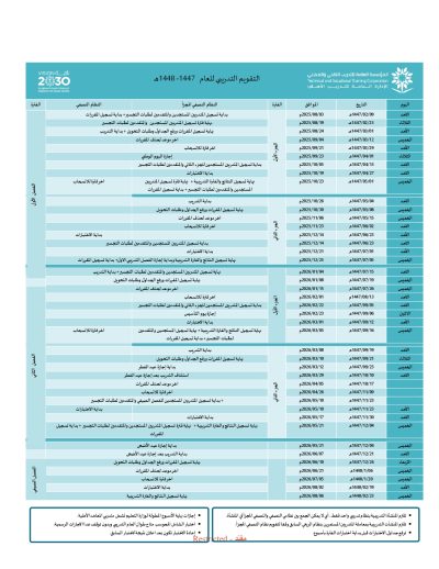 التقويم التدريبي _ 1447-1448_page-0001